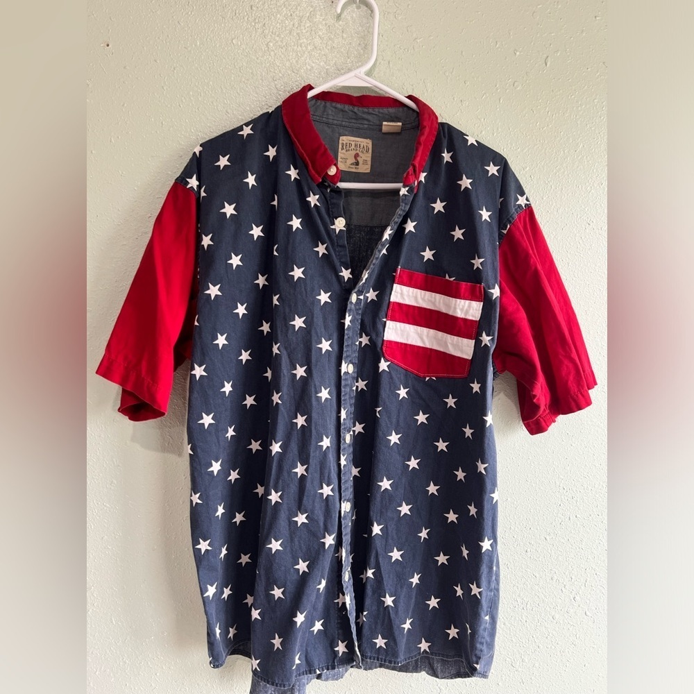 Redhead Red, White, and Blue Star Shirt American flag 🇺🇸 merica 4th of July